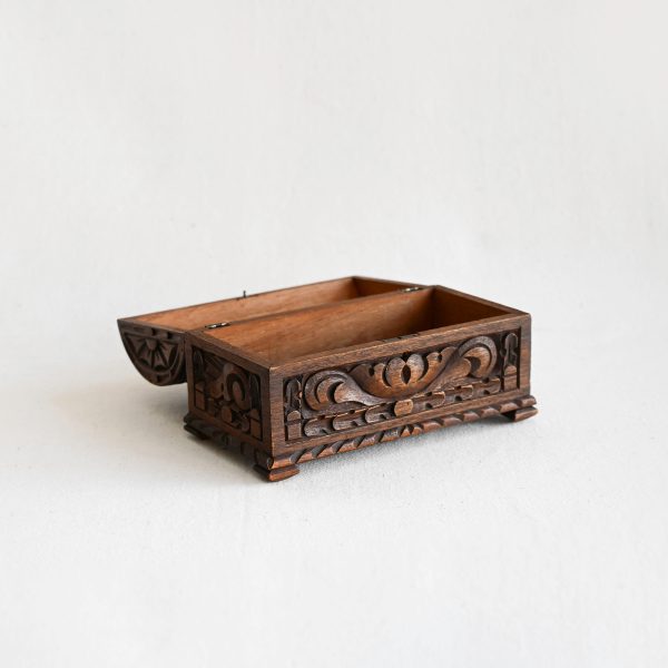 Carved Wood Lidded Box - Image 2